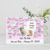 Rosa Schleife, Hochzeitstorte Save The Date (Stehend Vorderseite)