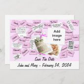 Rosa Schleife, Hochzeitstorte Save The Date (Vorne/Hinten)