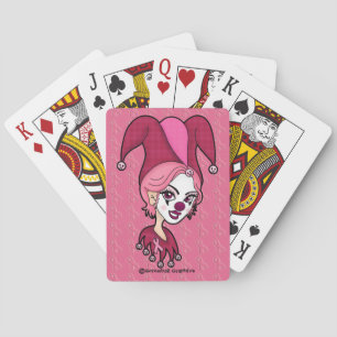Rosa Schleife-Jester-Spielkarten Spielkarten