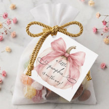 Rosa Schleife Kleiner Kürbis Baby Shower Danke