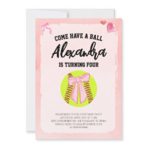 Rosa Schleife Kokette Softball Geburtstagsfeier