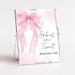 Rosa Schleife Little Boo Baby Shower Babies sind s Poster