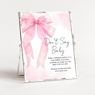 Rosa Schleife Little Boo Shower Don't Say Baby Sch Poster