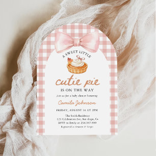 Rosa Schleife Little Cutie Pie Herbst-Baby-Party Einladung
