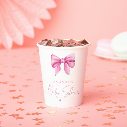 Rosa Schleife Mädchen Baby-Party Pappbecher (Insitu)
