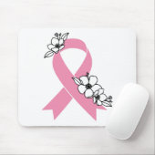 Rosa Schleife mit Blüten Mousepad (Mit Mouse)