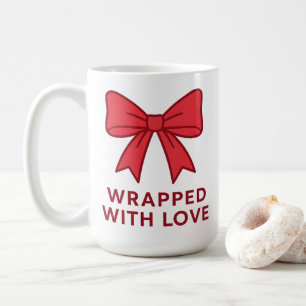 Rosa Schleife mit Liebe umwickelt, Coquette-Ästhet Kaffeetasse