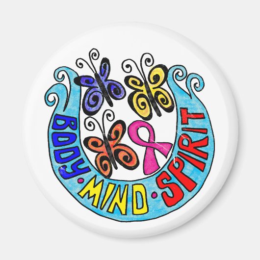 Rosa Schleife mit Schmetterlingen und Geist des Kö Magnet (Vorne)