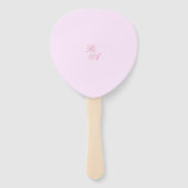 Rosa-Schleife-Monogramm-Hochzeit Fächer (Rückseite)