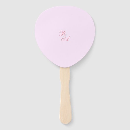 Rosa-Schleife-Monogramm-Hochzeit Fächer (Rückseite)