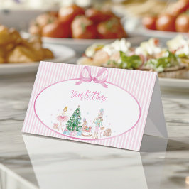 Rosa Schleife Nussknacker Weihnachten Geburtstags Platzkarte