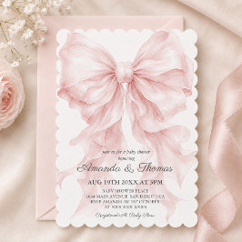 Rosa Schleife Preppy-Baby-Party Einladung