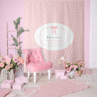 Rosa Schleife Punkte Baby-Party Baby Mädchen Coque Wandteppich