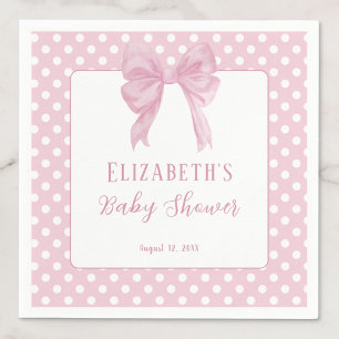 Rosa Schleife Punkte Baby Shower Servietten