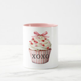Rosa Schleife Rote Herzen Cupcake Geburtstag Tasse
