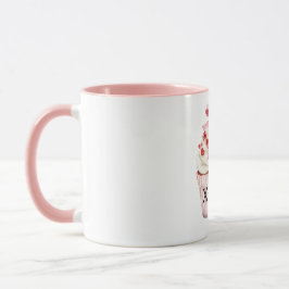 Rosa Schleife Rote Herzen Cupcake Geburtstag Tasse