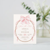 Rosa Schleife Save The Date (Stehend Vorderseite)