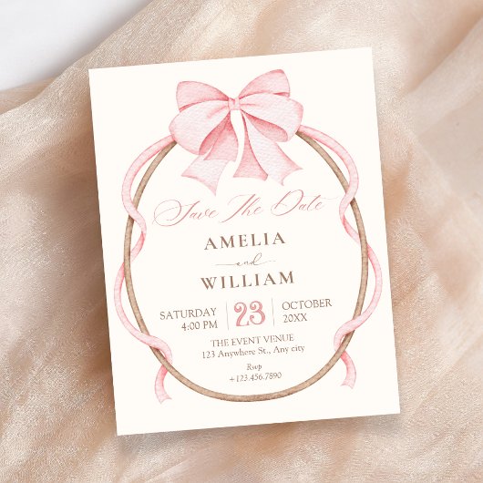 Rosa Schleife Save The Date