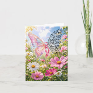Rosa Schleife Schmetterling Notizkarte Karte