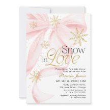 Rosa Schleife Schnee in Liebe Winter-Baby-Party