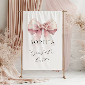 Rosa Schleife - Sie heiratet: Brautparty Wandteppich