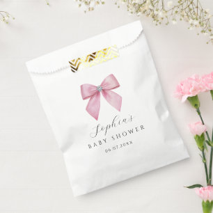 Rosa Schleife Süße Babyparty  Geschenktütchen