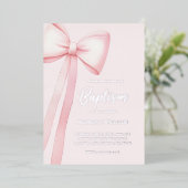 rosa Schleife | Taufe Folieneinladung (Stehend vorne)