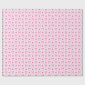 Rosa Schleife und Blumenmuster Geschenkpapier Roll (Flach)