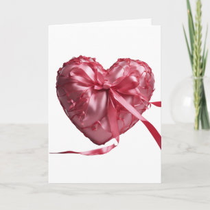 Rosa Schleife Valentinstag-Herzkarte Karte