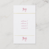 rosa Schleife Visitenkarte (Rückseite)