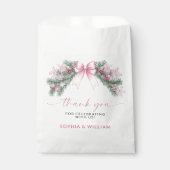 Rosa Schleife Weihnachts Hochzeit Geschenktütchen (Vorderseite)
