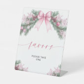 Rosa Schleife Weihnachtsgeschenke  Sockelschild (Vorderseite)