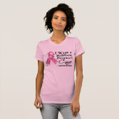 Rosa Schleife, weil ich pflege - Brustkrebs T-Shirt (Vorne ganz)