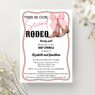 Rosa Schleife Western Second Rodeo Babyparty Einladung