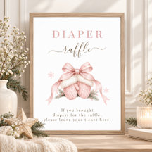 Rosa Schleife Winter-Baby-Shower-Windeln-Raffel-Sc