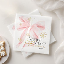Rosa Schleife Winter Onederland 1. Geburtstag