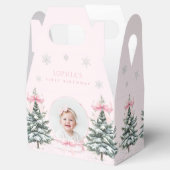 Rosa Schleife Winter ONEderland Erster Geburtstag Geschenkschachtel (Geöffnet)