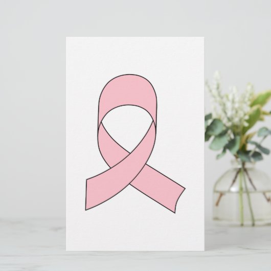 Rosa Schleife Zeichnend Briefpapier (Stehend Vorderseite)