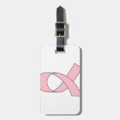 Rosa Schleife Zeichnend Gepäckanhänger (Vorderseite vertikal)