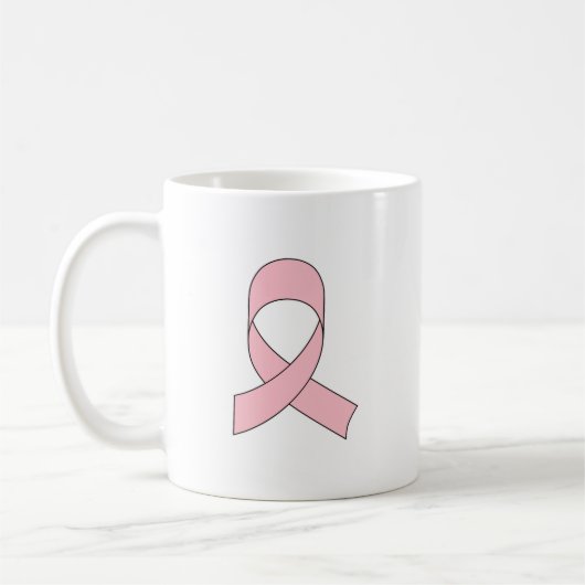 Rosa Schleife Zeichnend Kaffeetasse (Links)