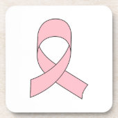 Rosa Schleife Zeichnend Untersetzer (Vorderseite)