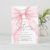 🎀 Rosa Schleife zum 1. Geburtstag 💕 Einladung (Stehend Vorderseite)