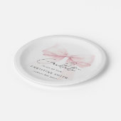 Rosa Schleifen Abschluss Papier Teller (Schrägansicht)