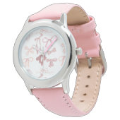 Rosa Schleifen  Armbanduhr (Schrägansicht)