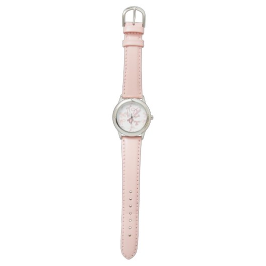 Rosa Schleifen  Armbanduhr (Flach)