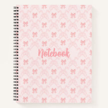 Rosa Schleifen-Ästhetik-Notizbuch – Süßes und femi