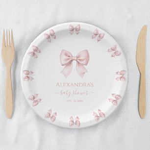 Rosa Schleifen-Baby-Mädchen-Party Süße Coquette Aq Pappteller
