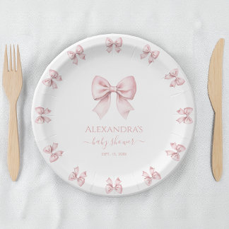 Rosa Schleifen-Baby-Mädchen-Party Süße Coquette Aq Pappteller