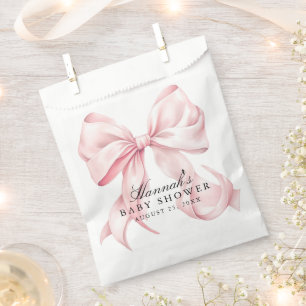 Rosa Schleifen-Baby-Party Coquette-Schleifen-Thema Geschenktütchen