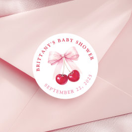 Rosa Schleifen-Baby-Party-Rundaufkleber Runder Aufkleber